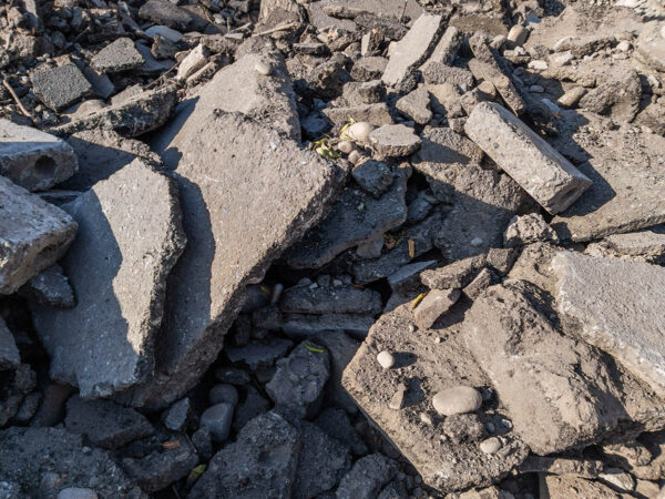 Pile,Of,Removed,Asphalt,Rubble,At,Sunny,Day,,Large,Debris